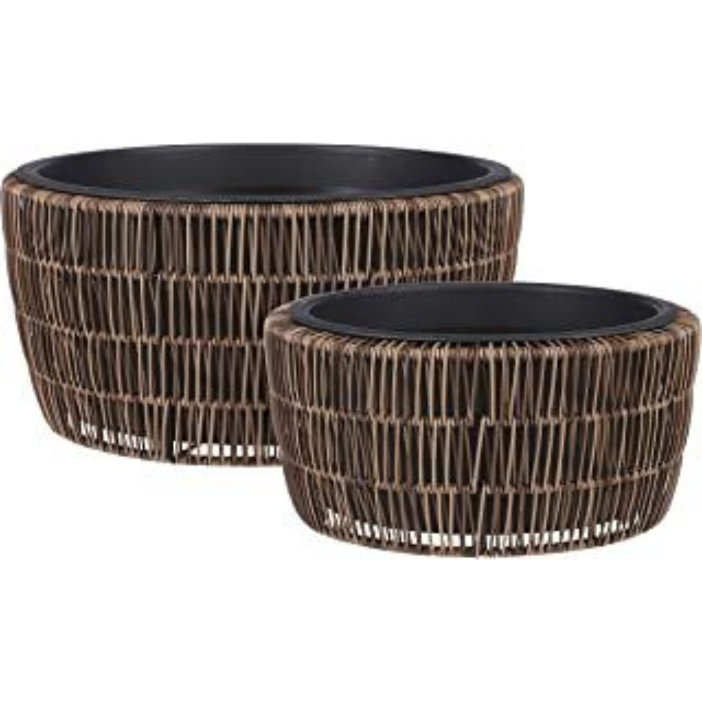 Peta Round Planter Bowl (L) Brown 
