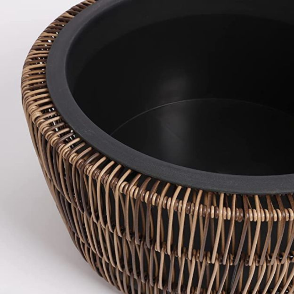 Peta Round Planter Bowl (L) Brown 