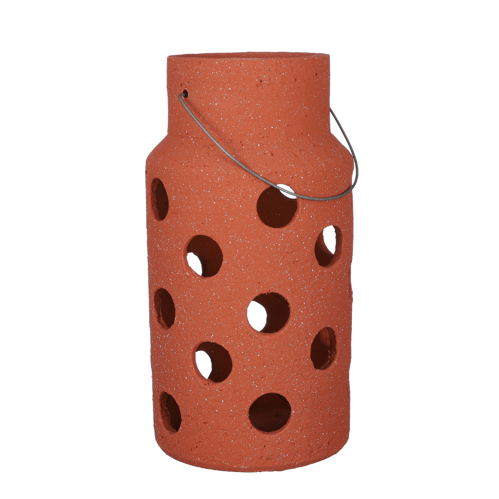 Pietra Lantern Terracotta (L) - Brown 