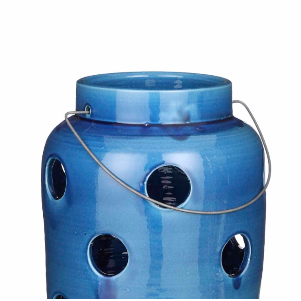 Arena Ceramic Lantern (L) - Blue 