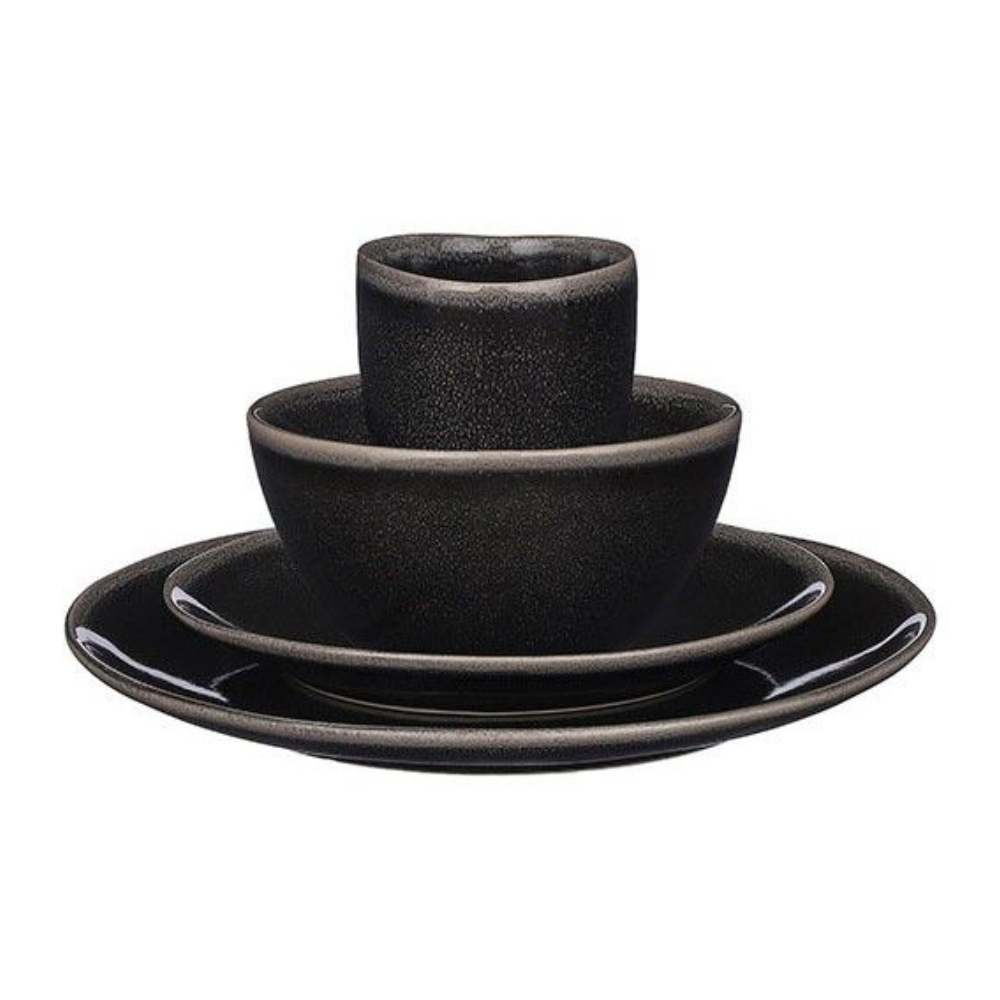 Tabo Modern Dinnerware Set 16 Pcs - Black