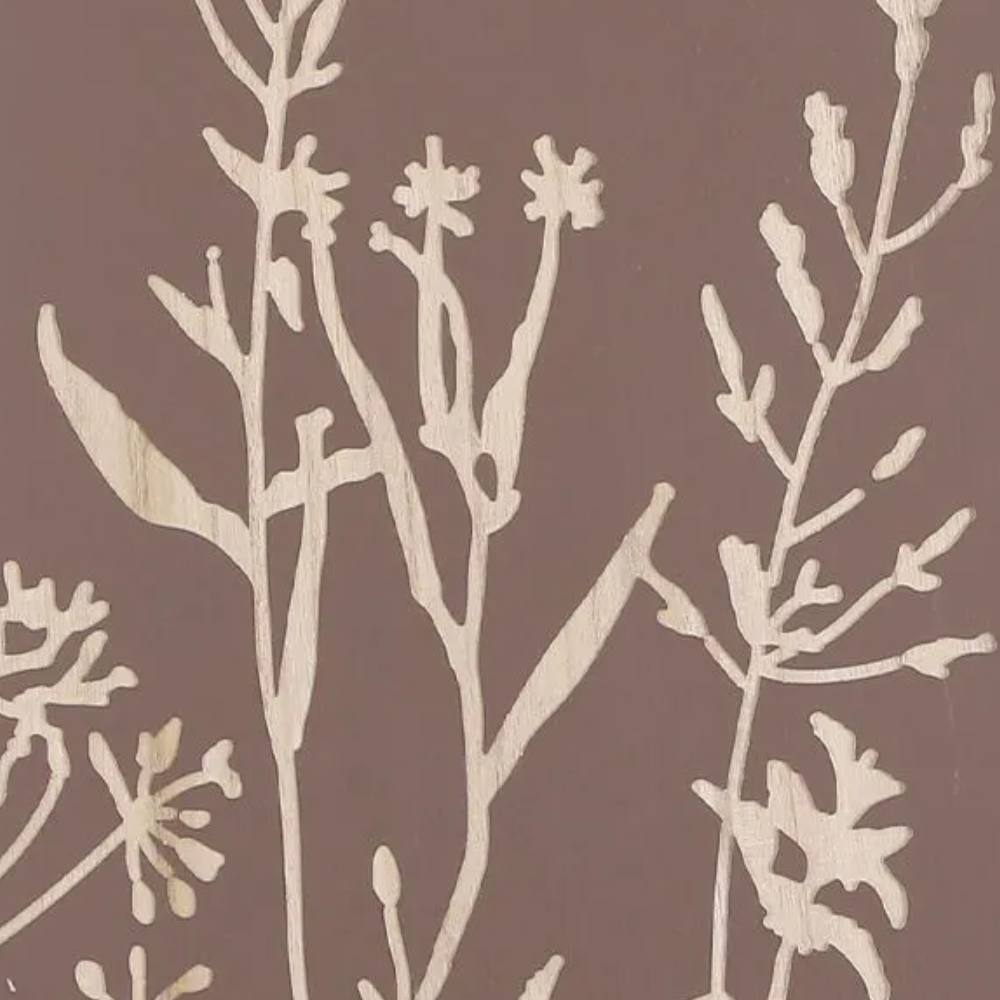 Canvas Wall Decoration Polywood Flower - Dark Brown