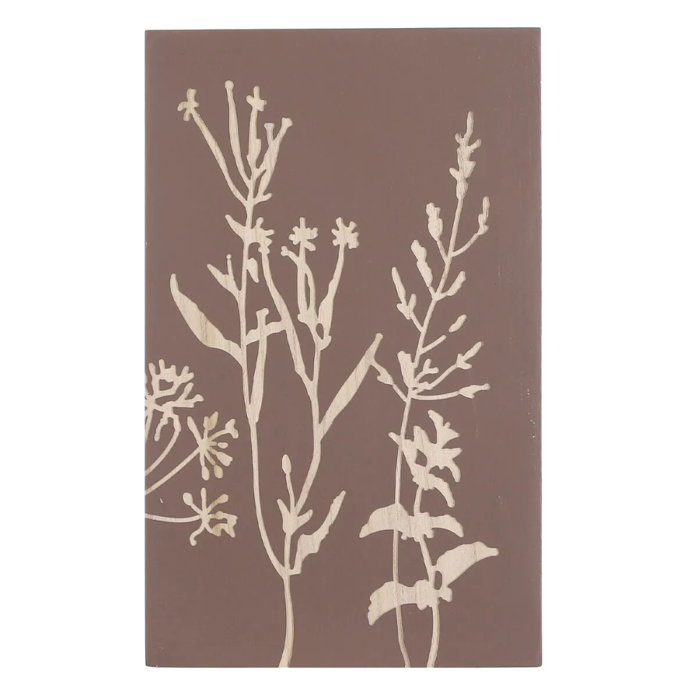 Canvas Wall Decoration Polywood Flower - Dark Brown