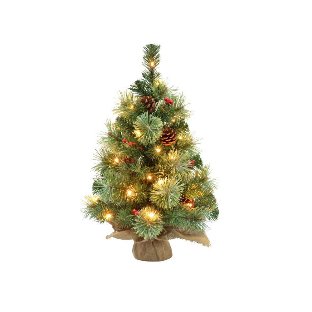  Warth Christmas Tree With Burlap Led Lights