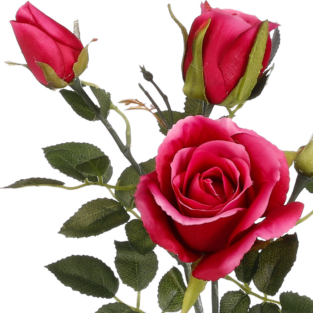 Artificial Rose In Pot - Dark Pink