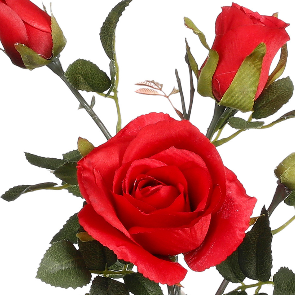 Artificial Red Rose In Pot 