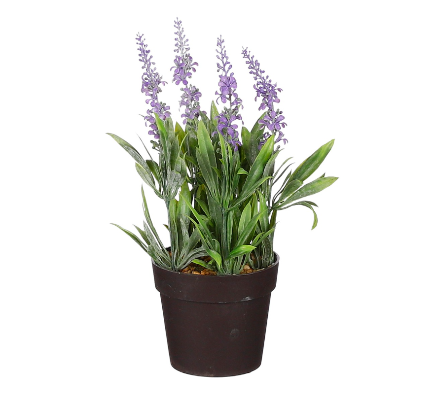 Artificial Lavender In Pot - Purple
