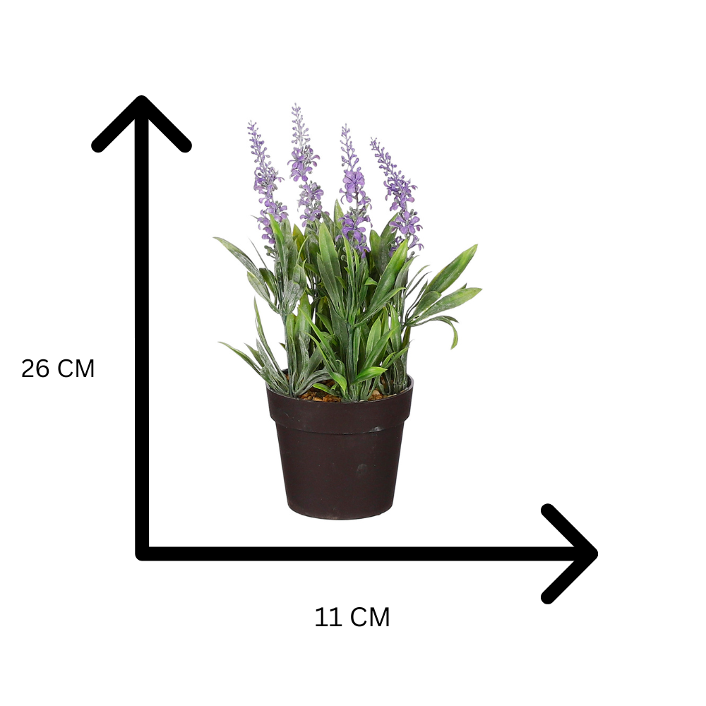Artificial Lavender In Pot - Purple