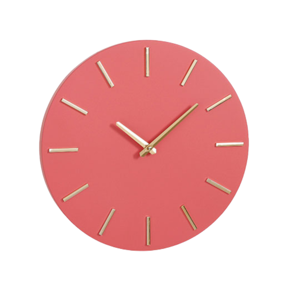 Brixen Aluminum Wall Clock - Pink