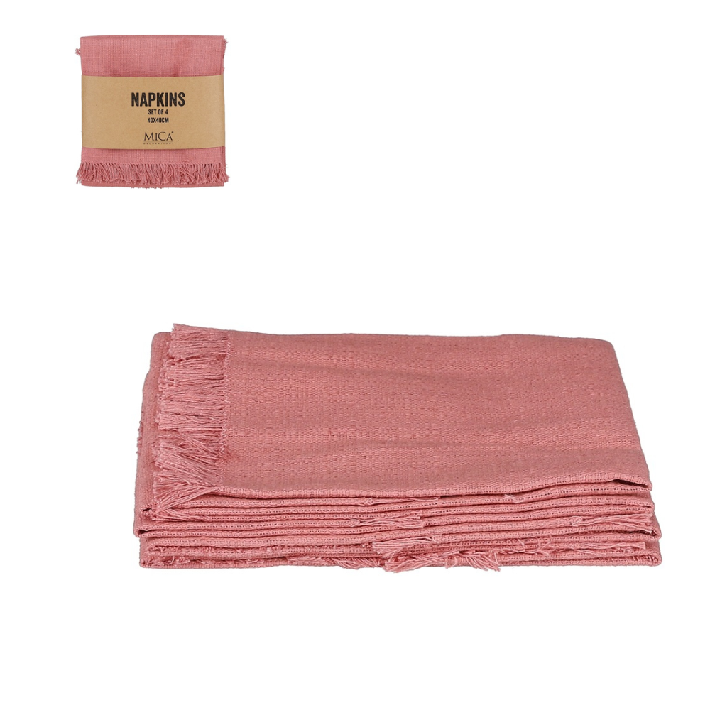 Villia Table Napkin Set of 4 - Salmon Pink