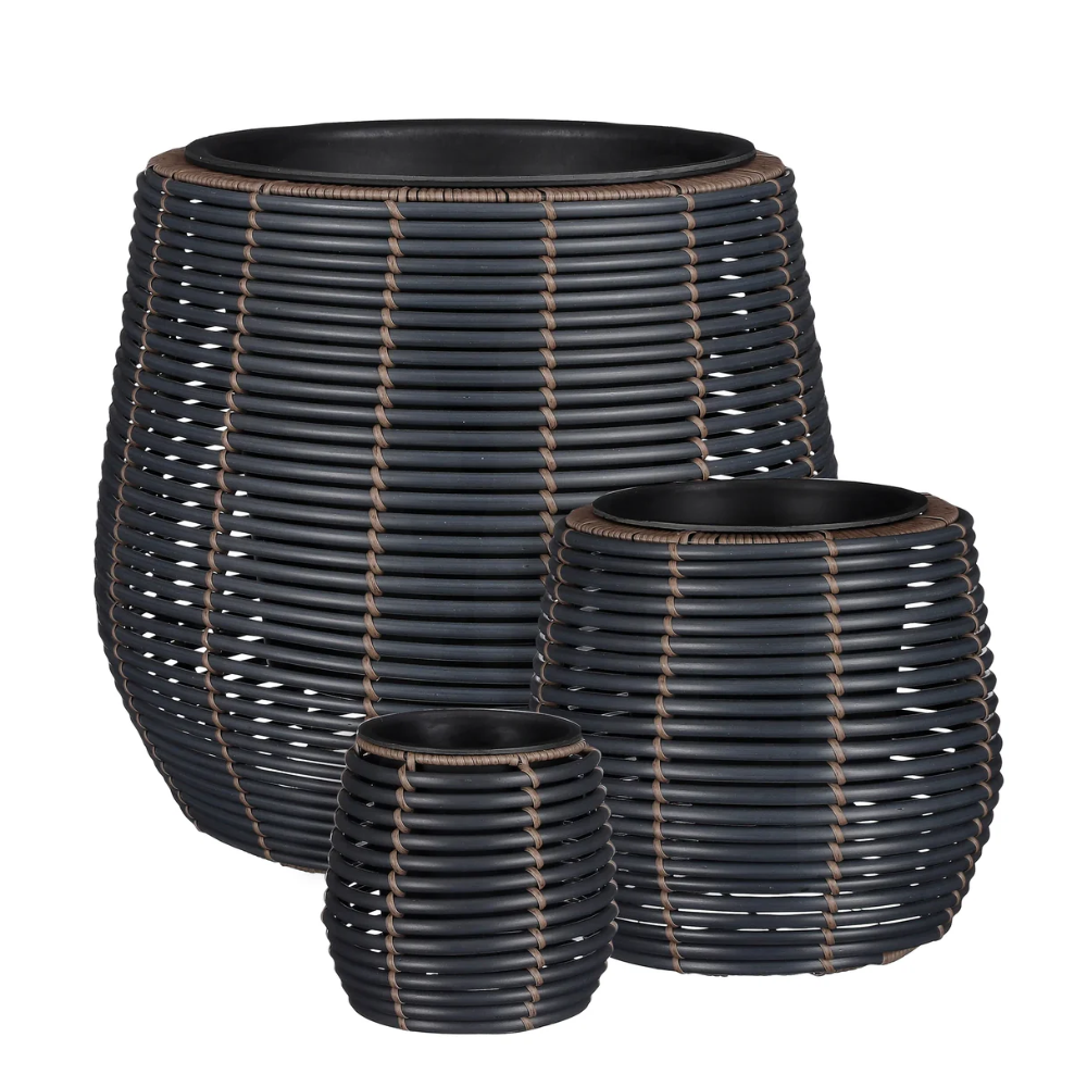 Cesena Round Pot Planters (M) Black