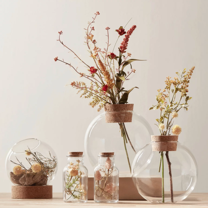 Jillian Round Glass Vase For Planters