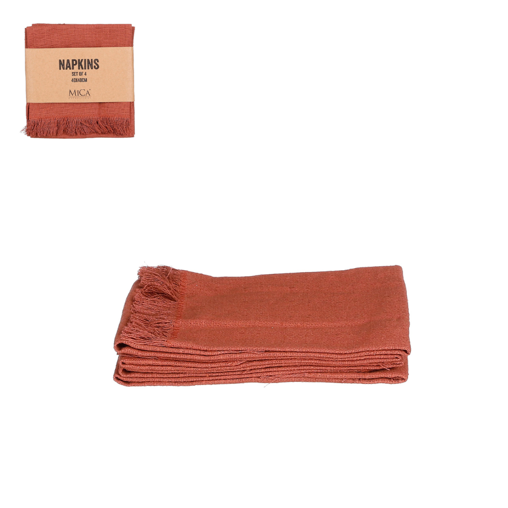 Villia Table Napkin Set of 4 - Dark Brown 