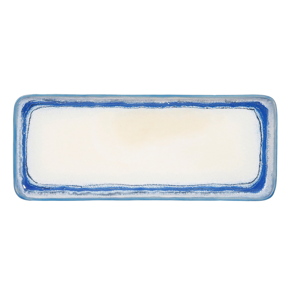 Tanzi Rectangular Ceramic Plate - Blue