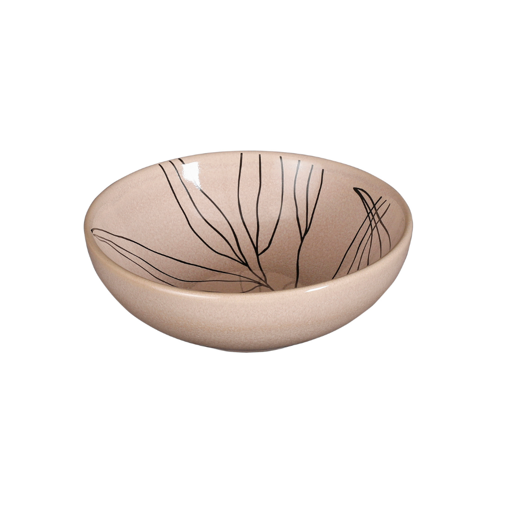 Tabo Stoneware Ceramic Branch Bowl- Pink