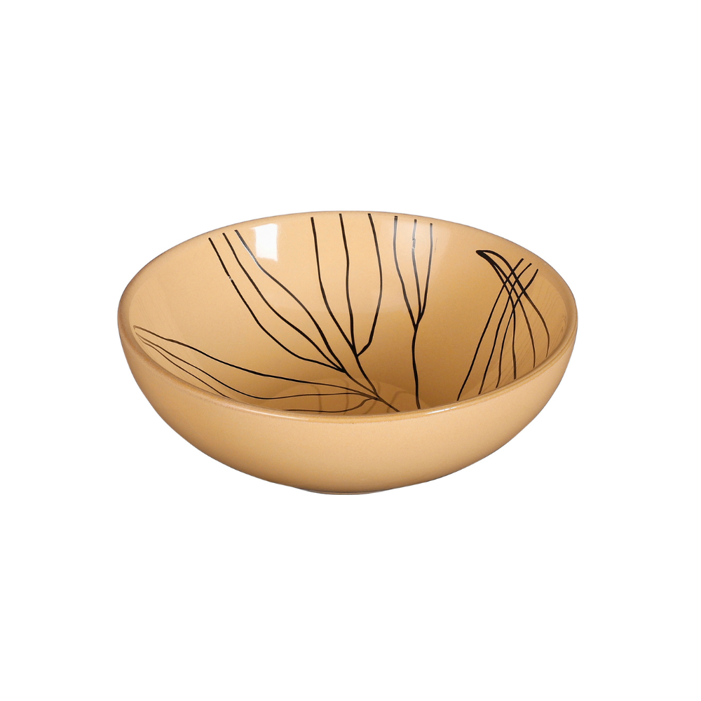 Tabo Stoneware Ceramic Branch Bowl-Beige