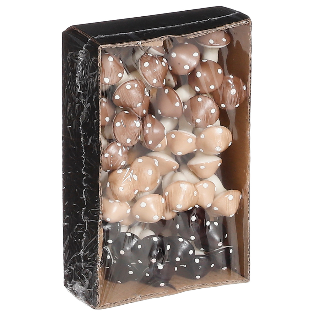 Decorative Mushroom 48 Pcs-Brown
