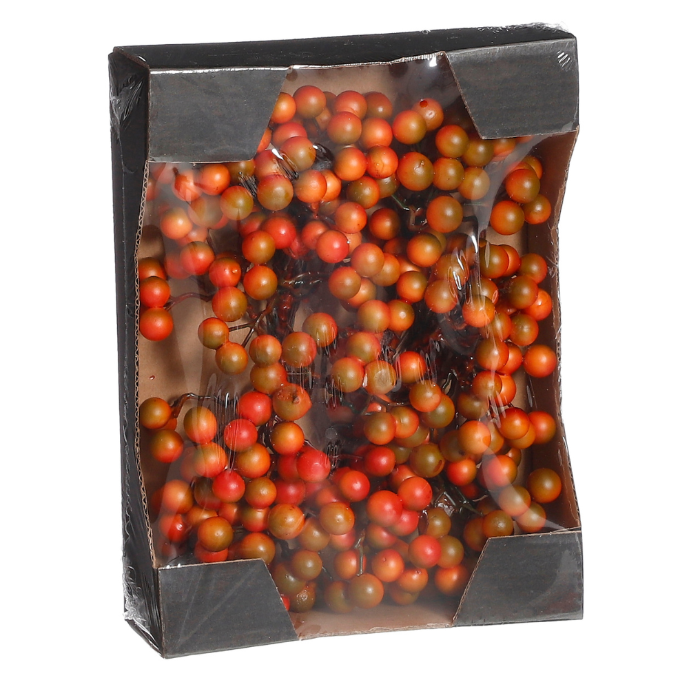 Christmas Decorative Berries 24 Pcs-Orange 