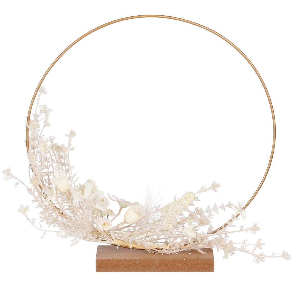 Christmas Round Decorative Wreath With Dried Foliage - Brown