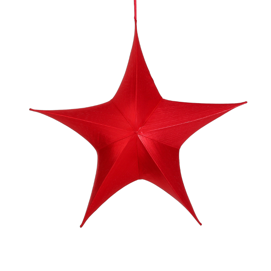 Christmas Decoration (M) Hanging Star-Red