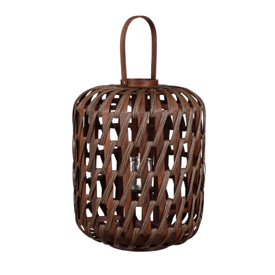 Helios Hurricane Outdoor Light Lantern (L) Brown