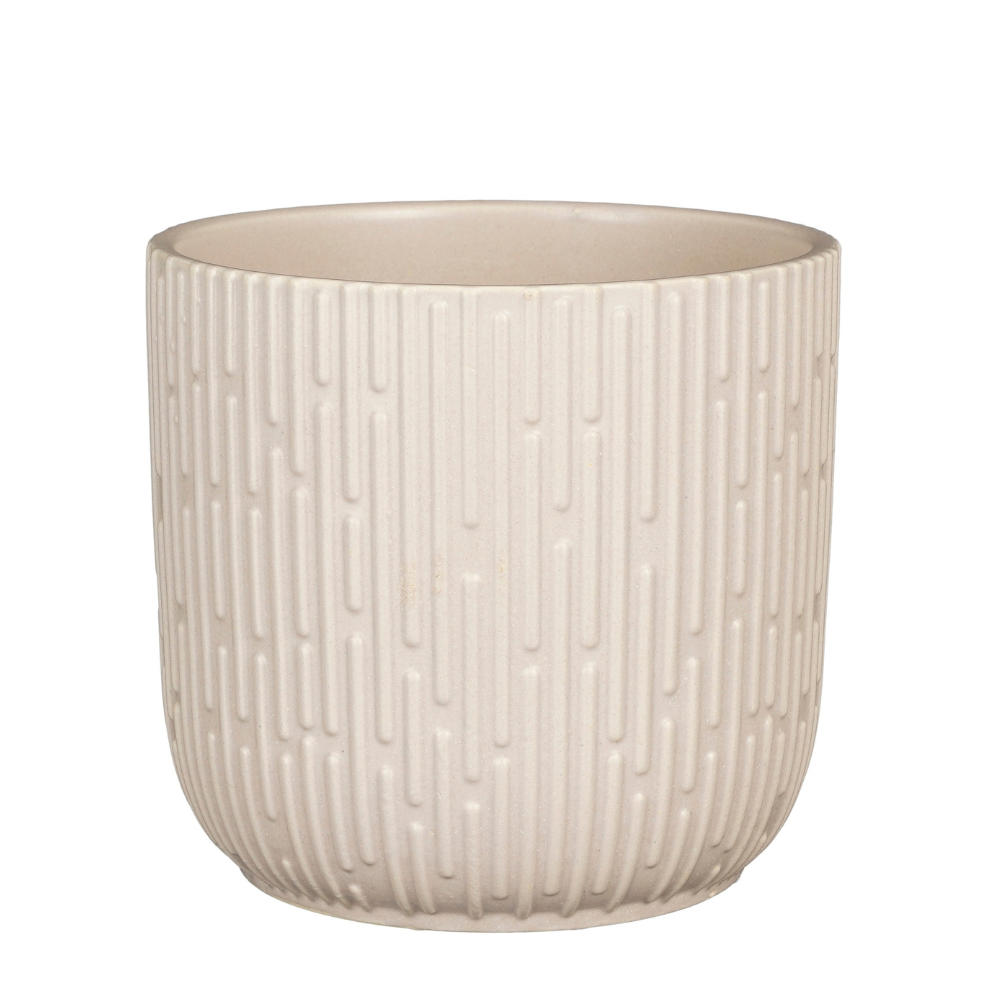 Sara Round Pot Planter - Off White Matt 