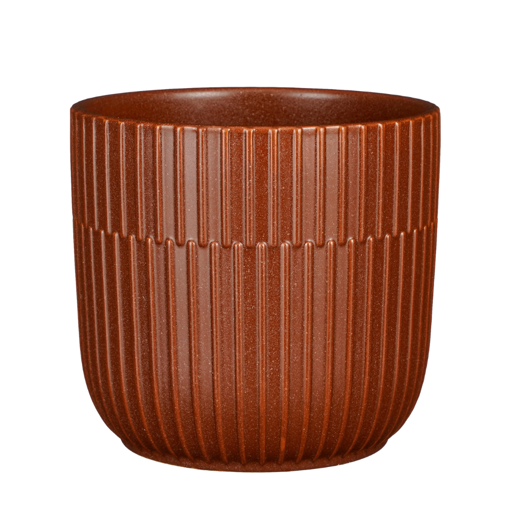 Sara Round Pot/ Planter - Brown Matt 