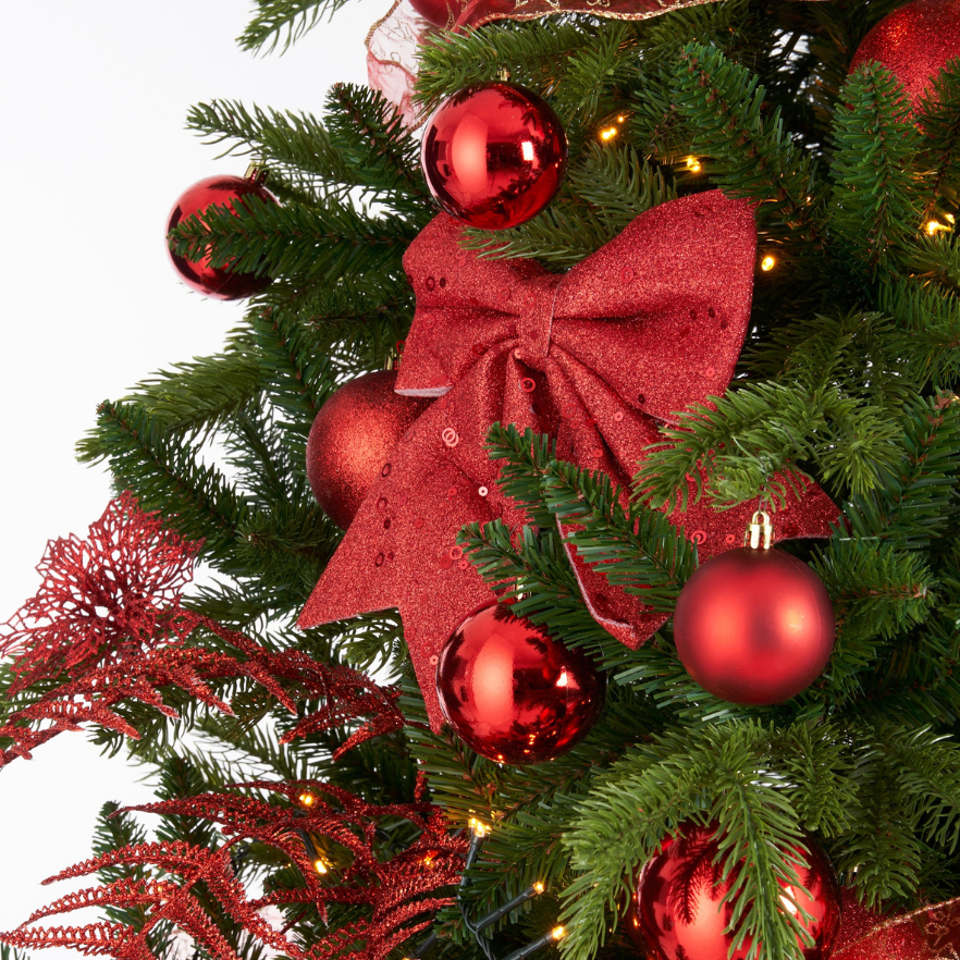 Christmas Tree Decorative Set Of 100 Pcs Unbreakable-Red 