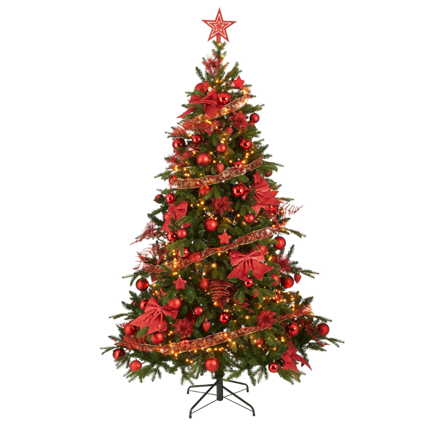 Christmas Tree Decorative Set Of 100 Pcs Unbreakable-Red 