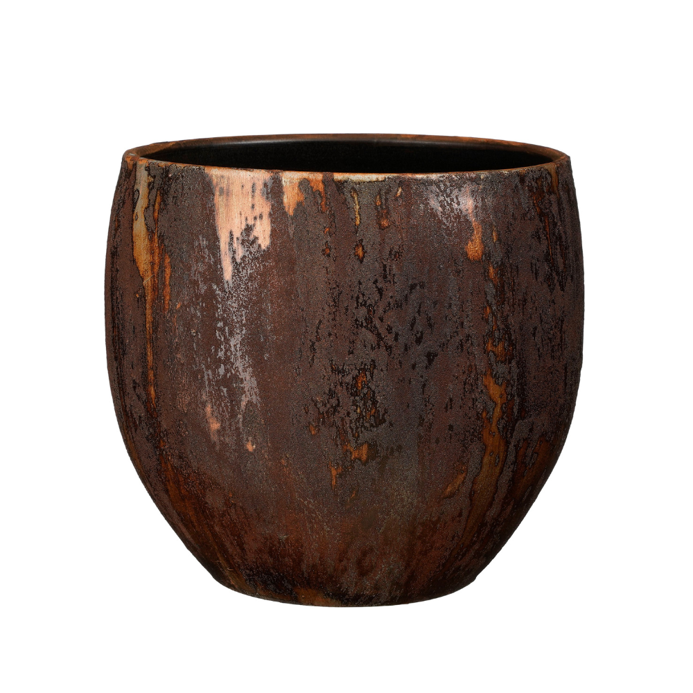 Roel Round Pot Rust Brown (M)