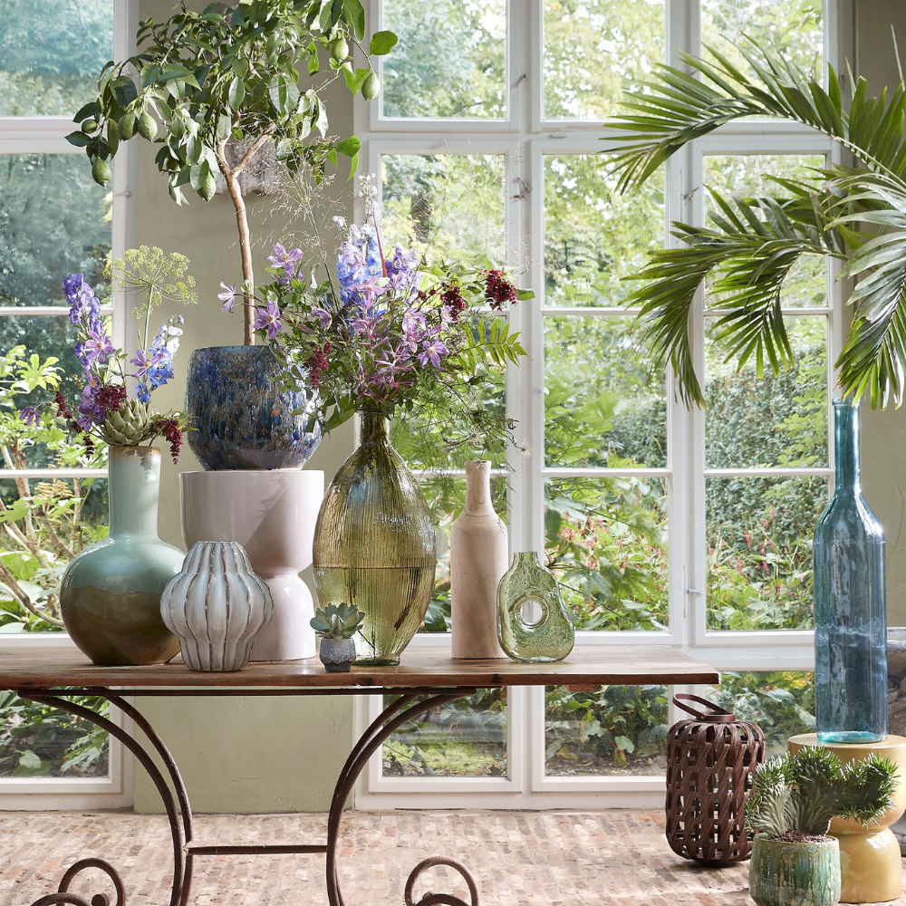 Loren Round Pot Planter Blue (S)