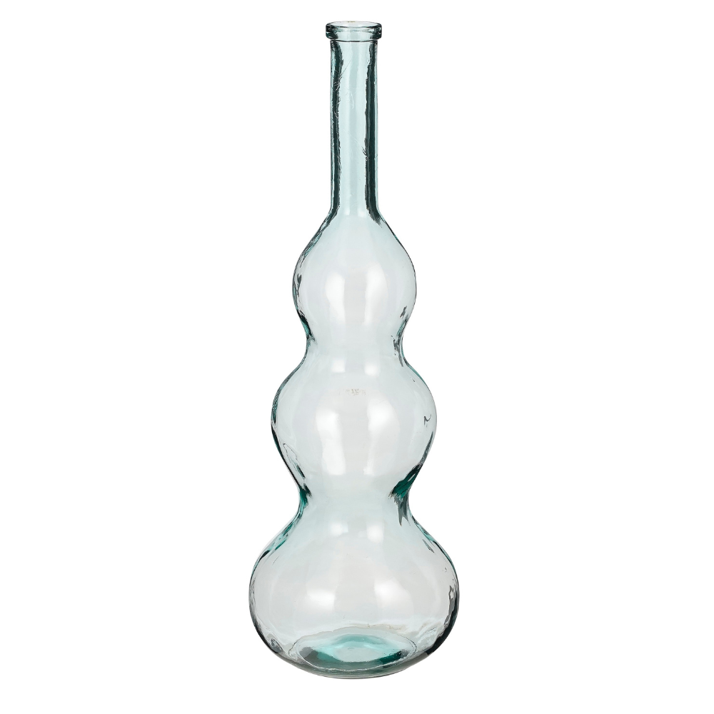 Benito Recycled Glass Vase-Petrol Green