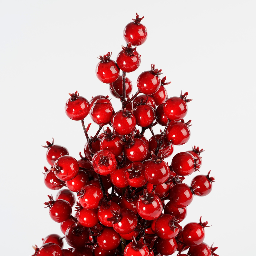 Christmas Decorative Berries In Pot-Red