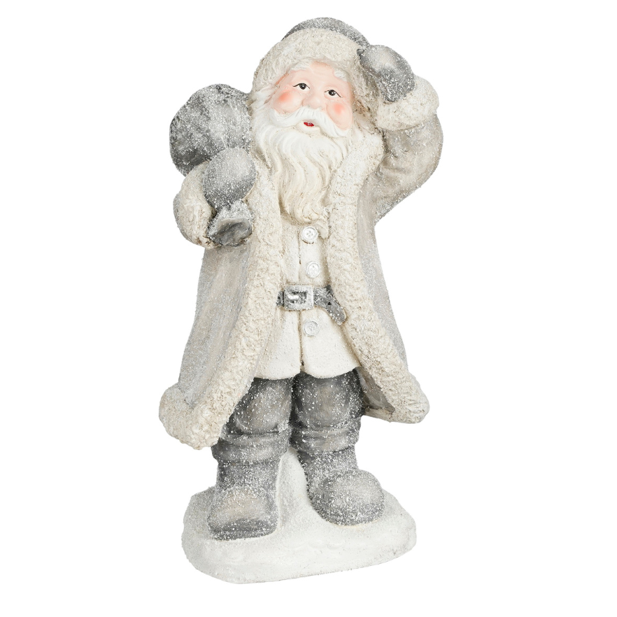 Christmas Decorative Santa Statue - Grey