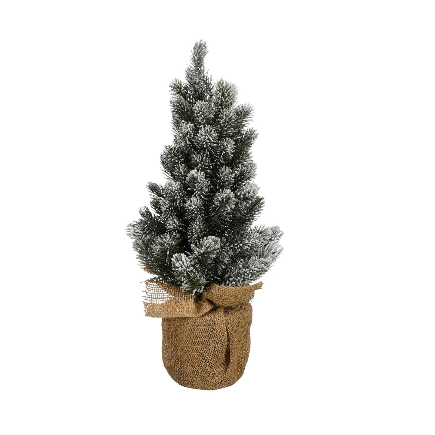 Christmas Tree With Burlap Green Frosted (M) Tips 75 - Grey