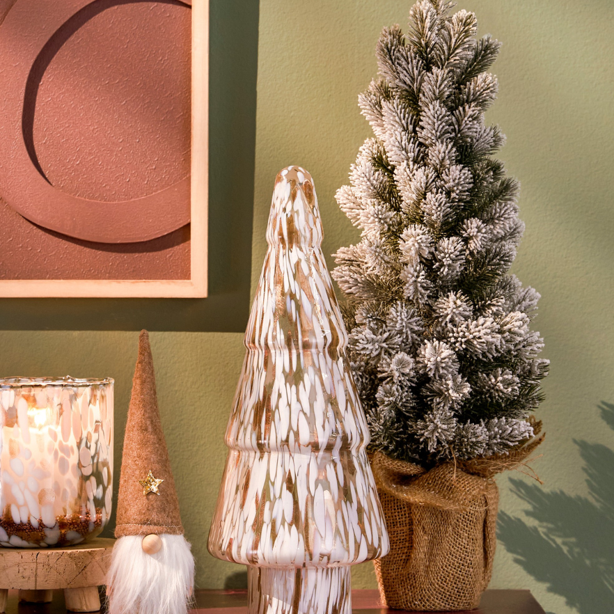 Christmas Tree With Burlap Green Frosted Tips 105- Green Frosted 