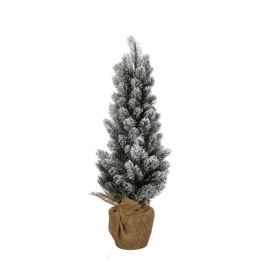 Christmas Tree With Burlap Green Frosted Tips 105- Green Frosted 
