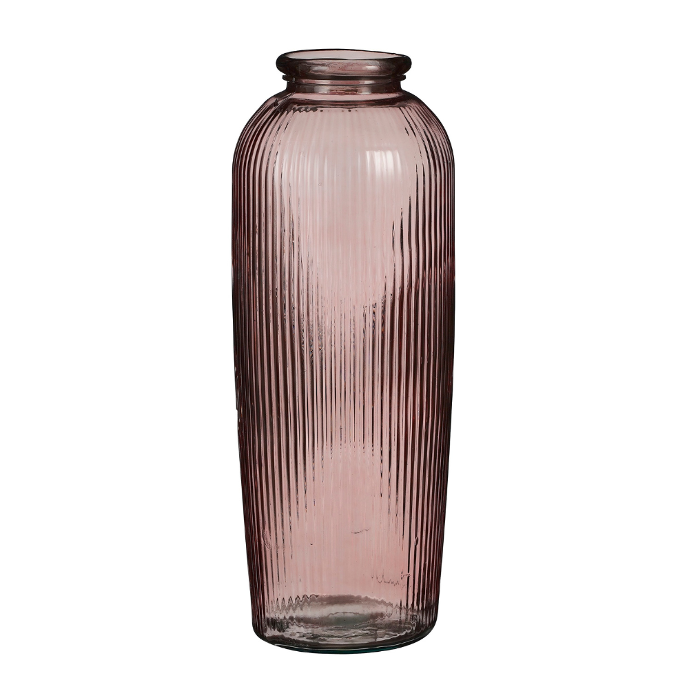 Esmeralda Recycled Glass Vase-Pink