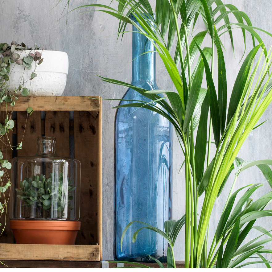 Rioja Outdoor/Indoor Glass Bottle-Light Blue
