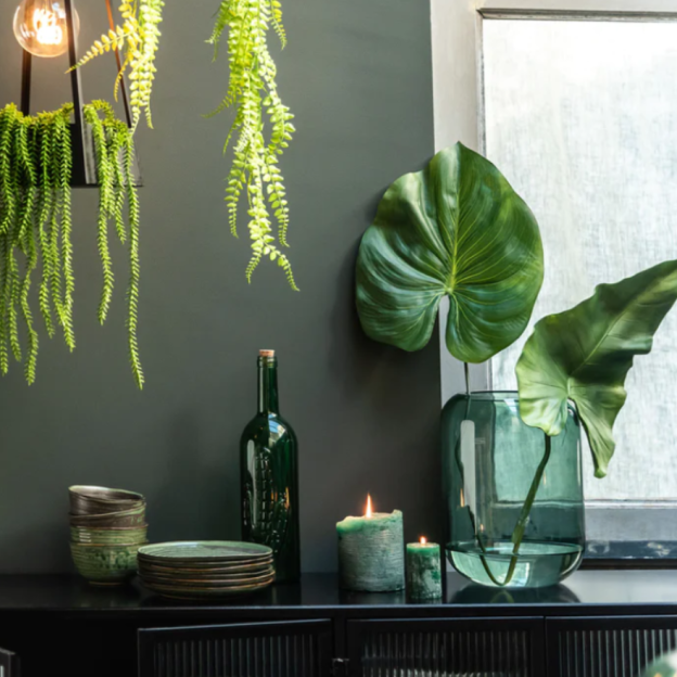 Lino Outdoor Glass Vase-Green 
