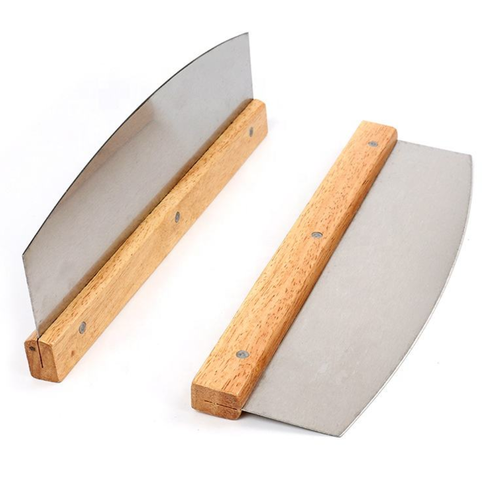 Long Pizza Cutter Wood & Stainless steel 