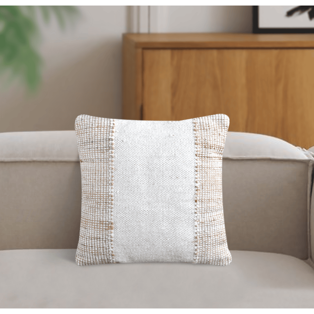 Gambon Throw Cushion - Ivory / Natural