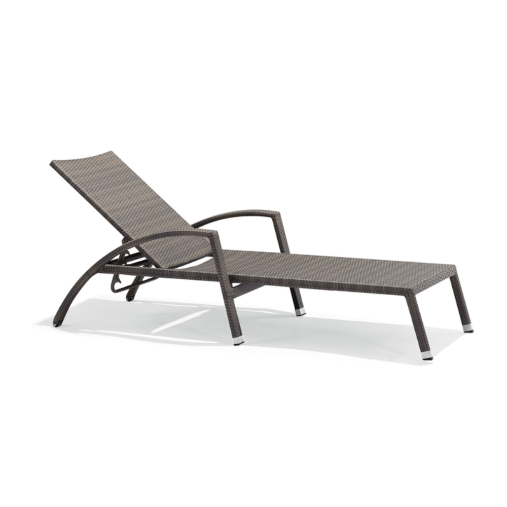 Feature Rattan Sun Lounger - Brown