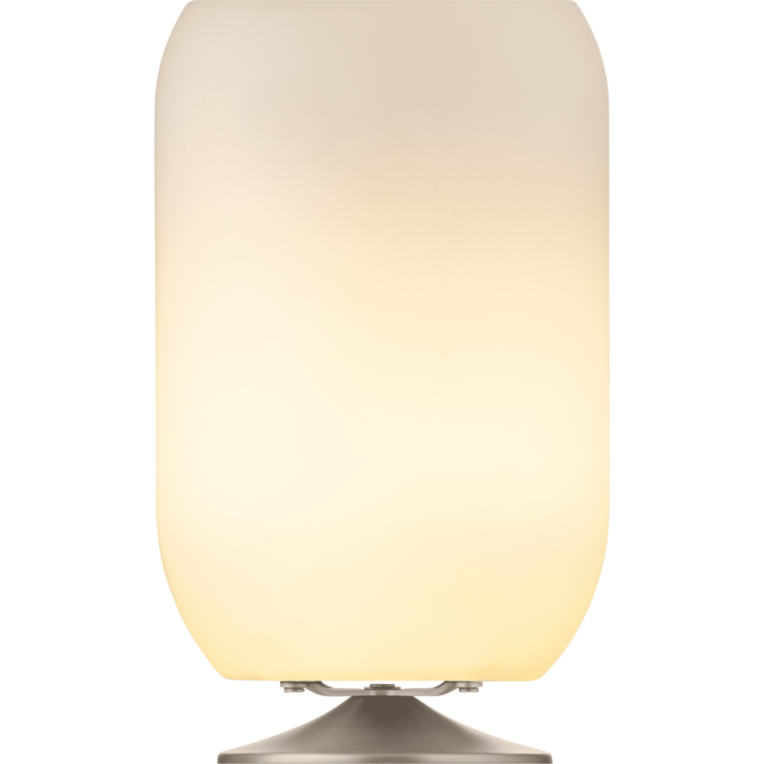 Atmos Brushed Silver Lamp with Drink Holder & Bluetooth Speaker