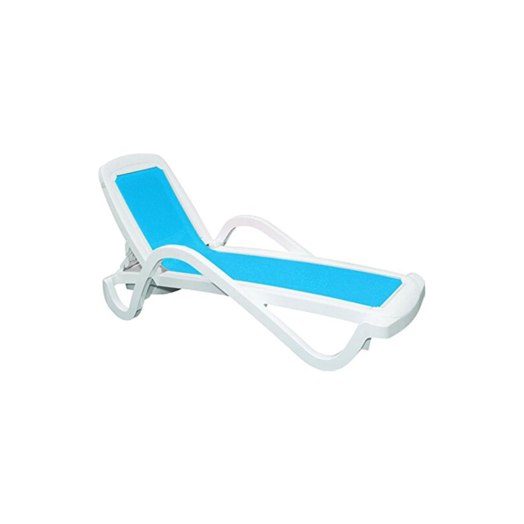 Cancun Lounge Sun bed - White / Blue