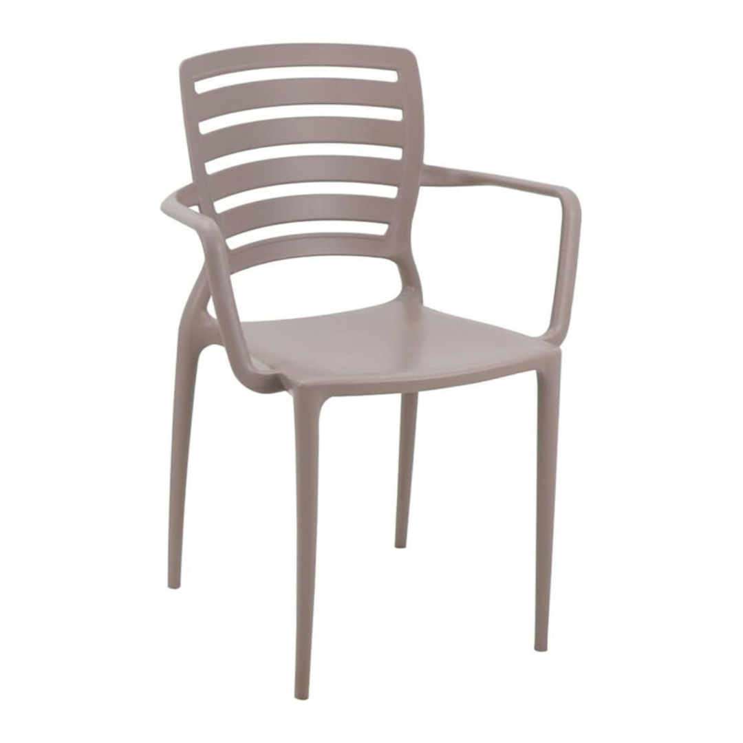 Sofia Armchair Holed Backrest - Taupe