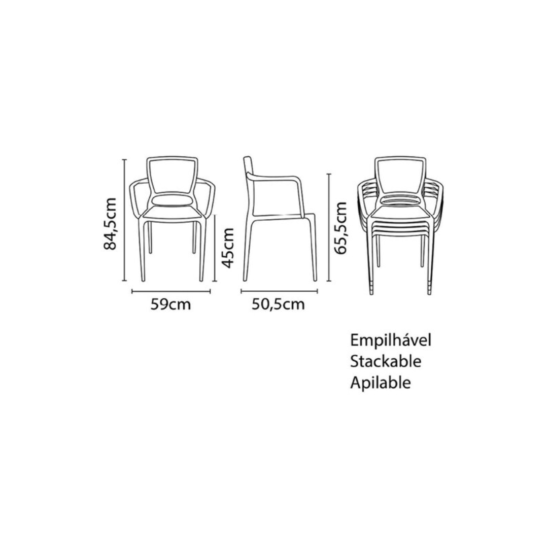 Sofia Armchair Closed Backrest - Grey