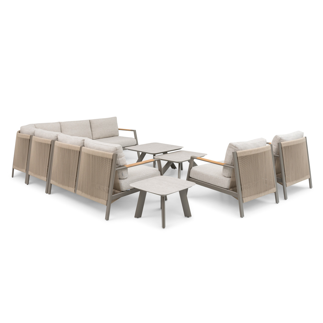Pioneer 8-Seater L-Shape Sofa Set - Champagne