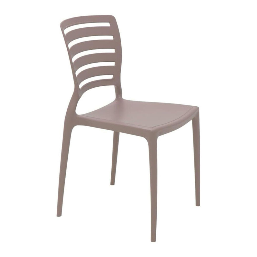 Sofia Chair Horizontal Backrest - Taupe