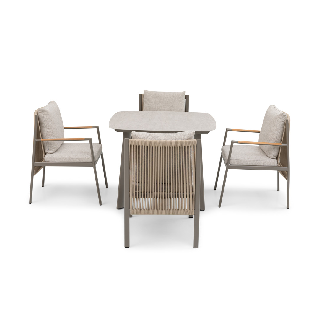 Pioneer 4-Seater Dining Set - Champagne